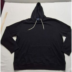 American Eagle men's black thermal pullover hoodie shirt front pocket XXL